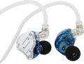 Linsoul KZ ZS10 Pro, 4BA+1DD 5 Driver in Ear Monitor, HiFi Wired Earbuds, Gaming Earbuds, Hybrid IEM Earphones with Stainless Steel Faceplate, Detachable Cable for Musician (with Mic, Blue)