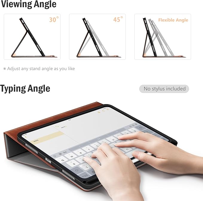 Antbox for iPad Air 13 Inch Case 2026 M4 /2025 M3 /2024 M2, Built-in Pencil Holder, Fully Supports Pencil Pro and Pencil (USB-C), Auto Sleep/Wake Function PU Leather iPad Air 13'' Cover (Brown)
