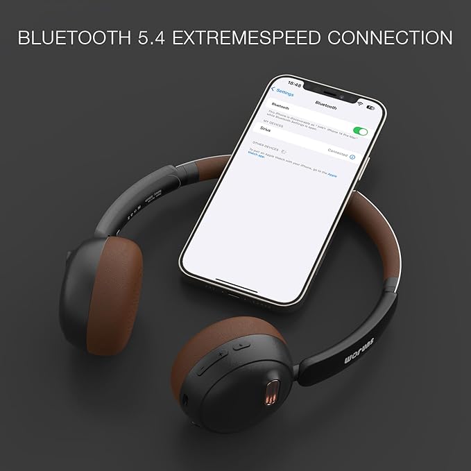 Sirius 120H ANC Over-Ear Headphones-Wireless Bluetooth Noise Cancelling Headphones with Mic,Transparency Mode,Lightweight for Travel, Gym, Work (Black)