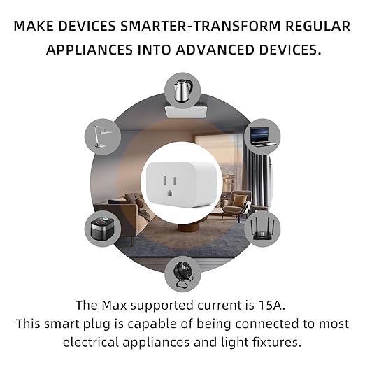 Matter Over Thread Smart Plug, App and Voice Control Smart Mini Outlet 15A/1800W (1)