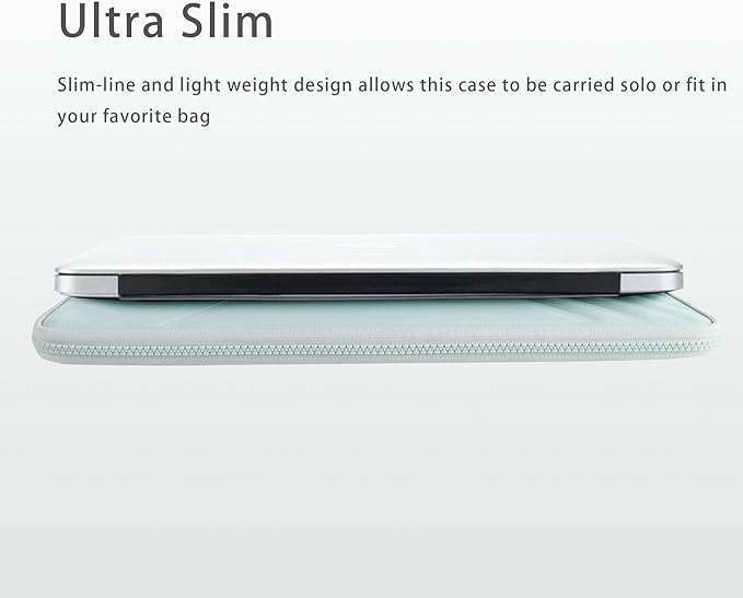DOMISO 15.6 Inch Laptop Sleeve Case, Shockproof Waterproof Soft EVA Protective Bag with Handle, Lightweight Carrying Case for MacBook, Dell, HP, Lenovo, ASUS, Mint Green