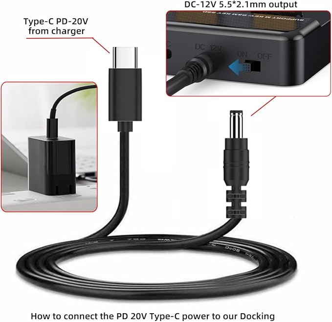 Cloner Dual-Bay NVME M.2 M-Key to USB-C Type-C One-Click Offline Clone Backup Enclosure 20Gbps Hyper Vertical Duplicator