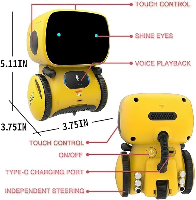 98K Robot Toys for Girls and Boys Rechargeable, Touch and Voice Control Robots Interactive Talking Smart Partner and Teacher with Singing, Dancing, STEM Toy Gifts for Kids Age 3 and Up