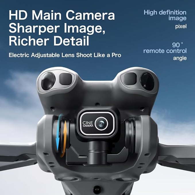 Drones with Dual Camera for Adults, Brushless Motor Large HD Screen Remote Control, Lightweight Under 249g Foldable Professional Drone for Beginner, Mini Quadcopter with 2 Batteries & Storage Bag
