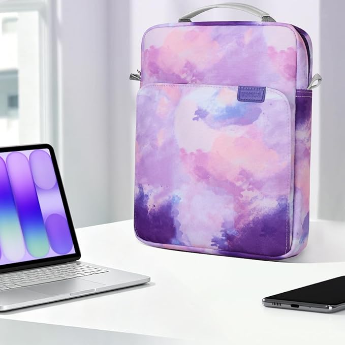 TiMOVO Laptop Sleeve Bag for MacBook Neo 13 inch 2026 Model A3404 with A18 Pro Chip, Handle Carrying Case with Shoulder Strap, Watercolor Purple