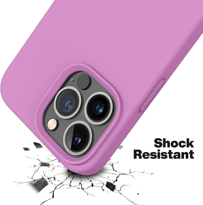 OTOFLY Compatible with iPhone 13 Pro Case,Liquid Silicone Slim Protective Shockproof Phone Case Cover with Anti-Scratch Microfiber Lining, 6.1 inch (Lilac Purple)