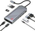 Redragon 9-in-1 USB-C Hub with SSD Enclosure for M.2 NVMe, 4K 60Hz HDMI Splitter, 100W PD Charging, 1Gbps Ethernet, 2X USB-A 3.1 10Gbps, SD/TF Card Reader, 3.5mm Audio for MacBook Pro/XPS/Dell/More