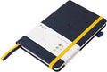 Yuan Smart Notebook, Smart Notebook with navy Hard Cover for Smart Pen Writing Set, 2/3 Lined Pages and 1/3 Blank Pages, 5.2" X 8.27", 94 Sheet/187 Pages, Yellow Elastic Closure and Bookmark