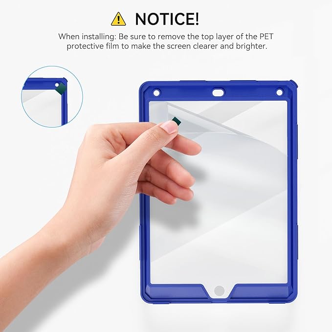 Case for iPad 6th/5th Generation 9.7'' with Screen Protector Pencil Holder [360 Rotating Hand Strap] &Stand, Drop-Proof Case for iPad 6th/5th/ Air 2/ Pro 9.7 (Red&Blue)