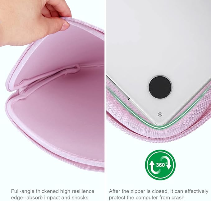 ARVOK 15 15.6 16 inch Laptop Sleeve Ultra-Thin Case MacBook pro 16 inch Sleeve Water-Resistant Notebook Computer Pocket Tablet Briefcase Carrying Bag/Pouch Skin Cover for HP/Dell/Lenovo/Asus/Acer Pink