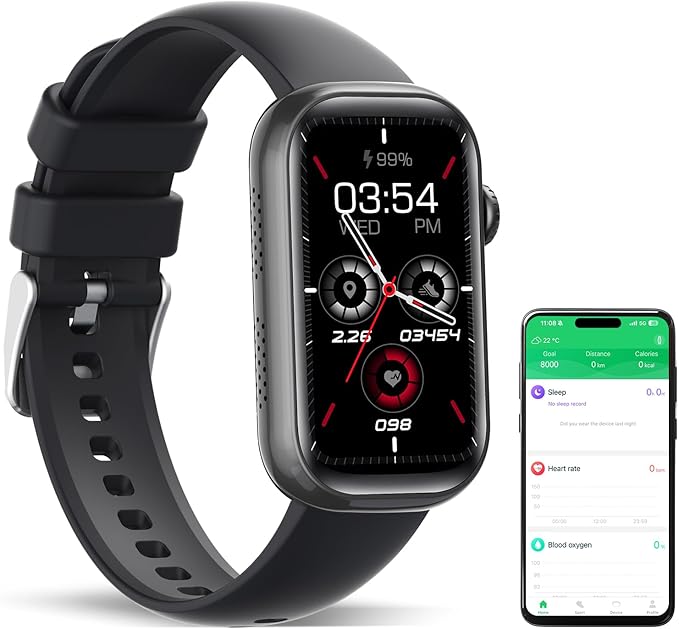 Fitness Tracker, Smart Watch with 24/7 Dynamic Heart Rate Blood Oxygen Monitoring Sleep Tracker Answer / Make Call 24 Sports Modes Pedometer IP68 Waterproof Step Calorie Counter for Women Men (Black)