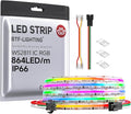 BTF-LIGHTING FCOB IP66 WS2811 IC RGB COB LED Strip 864LED/m Flexible High Density Color Chasing Uniform Light DC12V 9.8FT 24IC/m 12mm Width for Lighting Project(No Adapter or Controller)