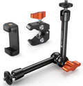 K&F CONCEPT 9.8" Magic Arm Clamp with Phone Holder, 360° Ball Heads Camera Arm Mount for Phone/LED Lights/Monitor/Flash/Microphone/DSLR Camera