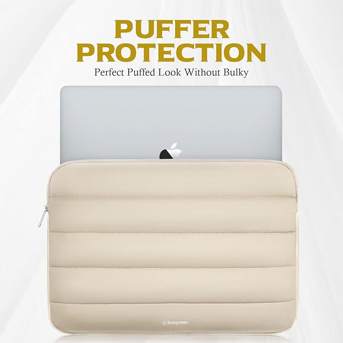 Bagasin Laptop Sleeve Bag, 15 15.6 16 Inch TSA Laptop Bag Protective Sleeve Waterproof with 4-Layer Protection Laptop Sleeve for MacBook, HP, Dell, Lenovo, Asus Notebook