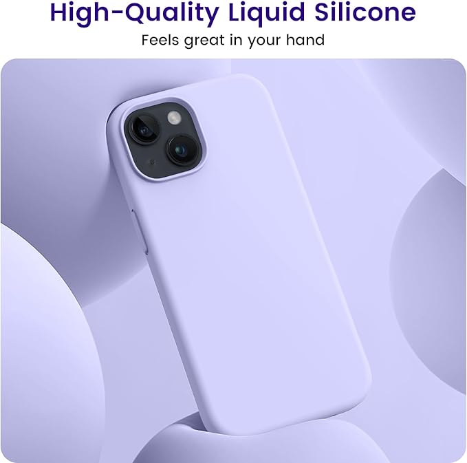 OTOFLY Compatible with iPhone 15 Case, Silicone Shockproof Slim Thin Phone Case for iPhone 15 (6.1 inch),(Light Purple)
