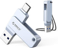 ORICO USB-Cand USB-A Flash Drive 150MB/S Metal Housing Swivel Design Support OTG Function 2 in 1 PenDrive 32GB for USB C and USB A Devices -EB05 BL