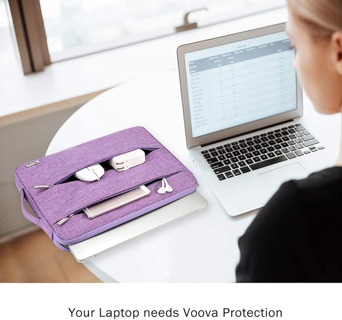 Voova 15.6 16 Inch Laptop Sleeve Case Compatible with MacBook Pro 16 M1/M2/M3/M4 Max 2019-2025, 15.6-16” Hp Lenovo Acer Asus, Waterproof Slim Computer Bag Cover with Handle, Lavender