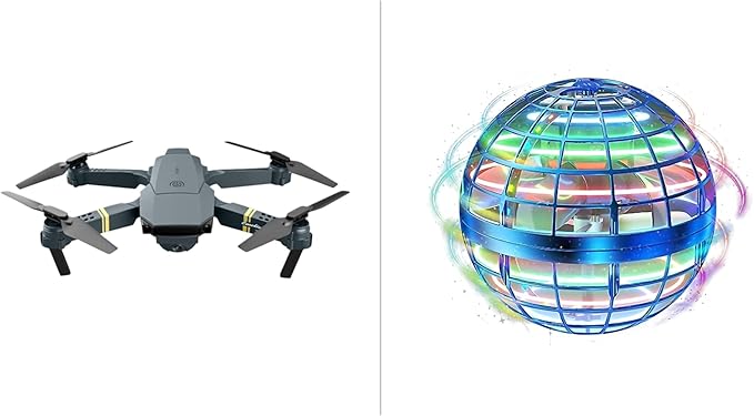 Falcon 4K Drone with Camera | Quadcopter Drones for Kids Falcon Drone for Adults and Galaxy Ball Toy Motorized Flying Spinner Drones for Kids LED Light Up Ball, Hand Gesture Control