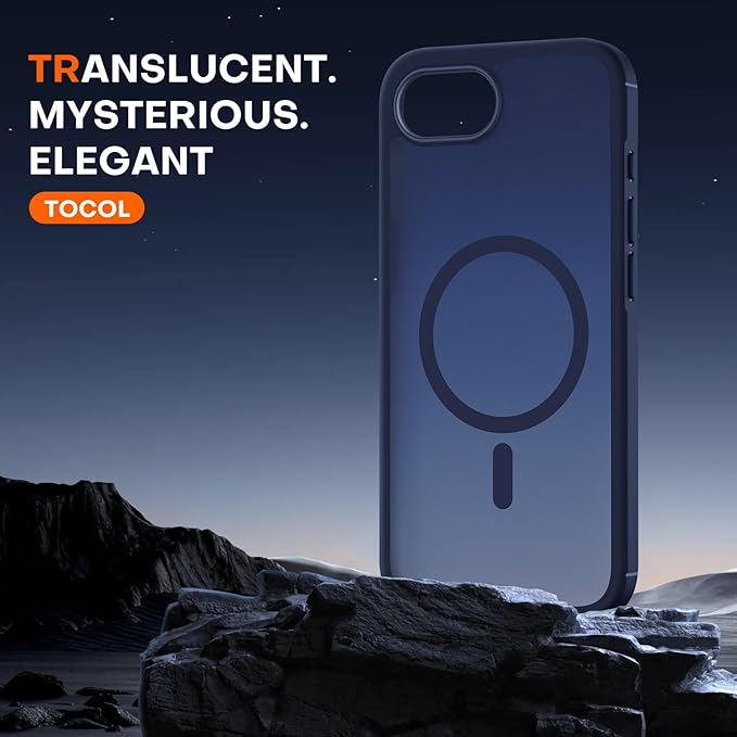 TOCOL for iPhone 17e Case, Compatible with Magsafe, Military Drop Protection, Slim Translucent Matte Shockproof for iPhone 17 e Case 6.1 inch (Dark Blue)