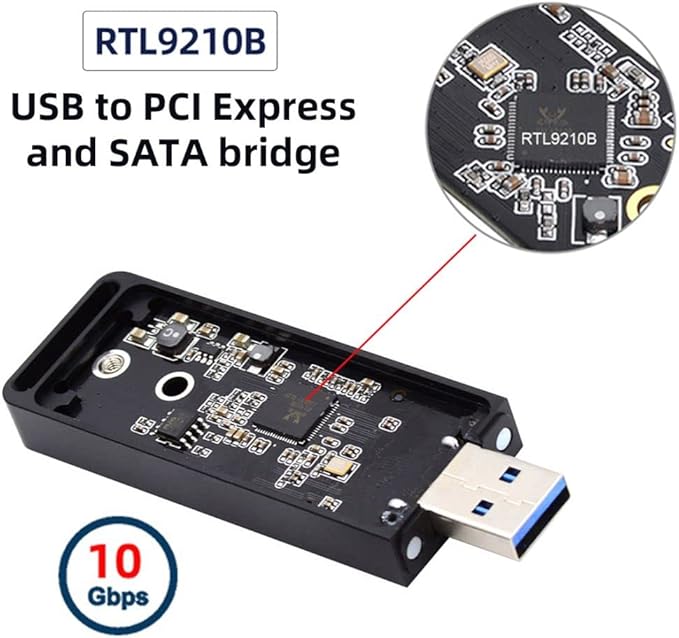 chenyang M.2 to USB 3.1 Adapter,NVME M-Key M.2 NGFF SATA SSD to USB 3.0 Type A Converter Adapter RTL9210B Chipset 2230 2242