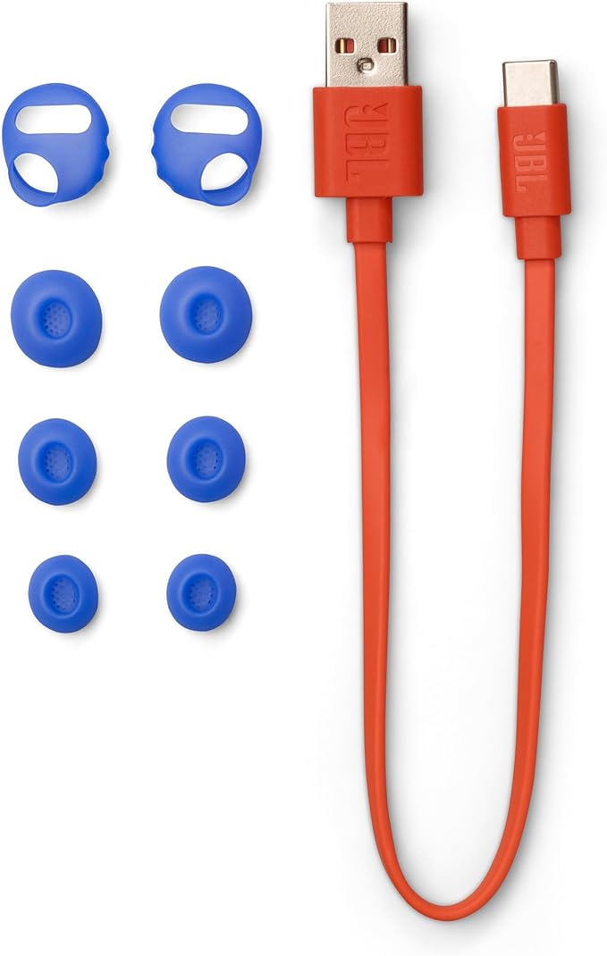 JBL Endurance Race 2 - Waterproof (IP68) Sports True Wireless Earbuds with 4 mics for Crisp, Clear Calls, JBL Pure Bass Sound, 48Hrs of Playback, Plus Speed Charging & Active Noise Cancelling (Blue)