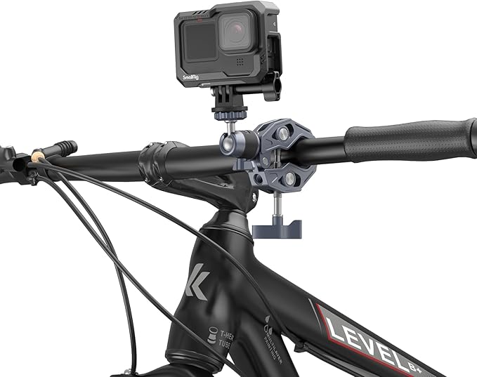 SMALLRIG Camera Mount Clamp, Gopro Motorcycle and Bike Handlebar Mount Kit, Super Clamp for DSLR, Action Camera, Gopro, Insta360, LED Light, Monitor, Max Load 3.5KG
