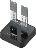 MAIWO K3016P Dual-Bay M.2 NVMe Docking Station, USB-C 3.1 Gen2 10Gbps, Offline One-Key Clone, Tool-Free SSD Enclosure for 2242/2260/2280/22110 PCIe NVMe SSDs – Compatible with Windows/Mac/Linux