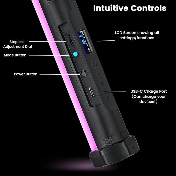 Lume Cube RGB Tube Light Mini for Photo & Video | RGBWW Full Color Tube Light | Bluetooth App Controlled | Millions of Colors | Aluminum Durable Design | 97+ CRI
