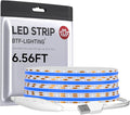 BTF-LIGHTING FCOB COB FOB LED Strip Lights 5V USB Powered 6.56FT 640LEDs Blue Color 8mm Width Dimmable CRI 90+ with 3M Tape Flexible High Density for 3D Printer TV Backlight PC DIY Decor