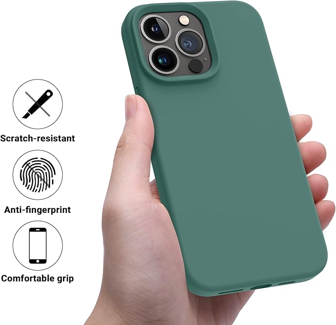 OTOFLY Designed for iPhone 14 Pro Case, Silicone Shockproof Slim Thin Phone Case for iPhone 14 Pro 6.1 inch (Pine Green)