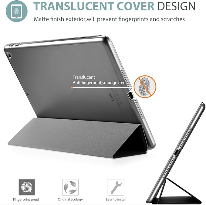 ProCase Smart Case for iPad 9.7 Inch iPad 6th/5th Generation 2018 2017(Model: A1893 A1954 A1822 A1823), Ultra Slim Lightweight Stand Cover with Translucent Frosted Back -Grey