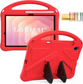 Kids Case for Samsung Galaxy Tab S11 2025 11" Tablet, Techcircle Light Weight Shock Proof EVA Foam Handle Rugged Stand Protective Case, Red