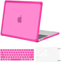 MOSISO Crack-Resistant Cover Compatible with MacBook Pro 13 inch Case M2 2026-2016 A2338 M1 A2251 A2289 A2159 A1989 A1708 A1706,Heavy Duty Shell with TPU Bumper&Keyboard Cover&ScreenFilm, Bright Rose