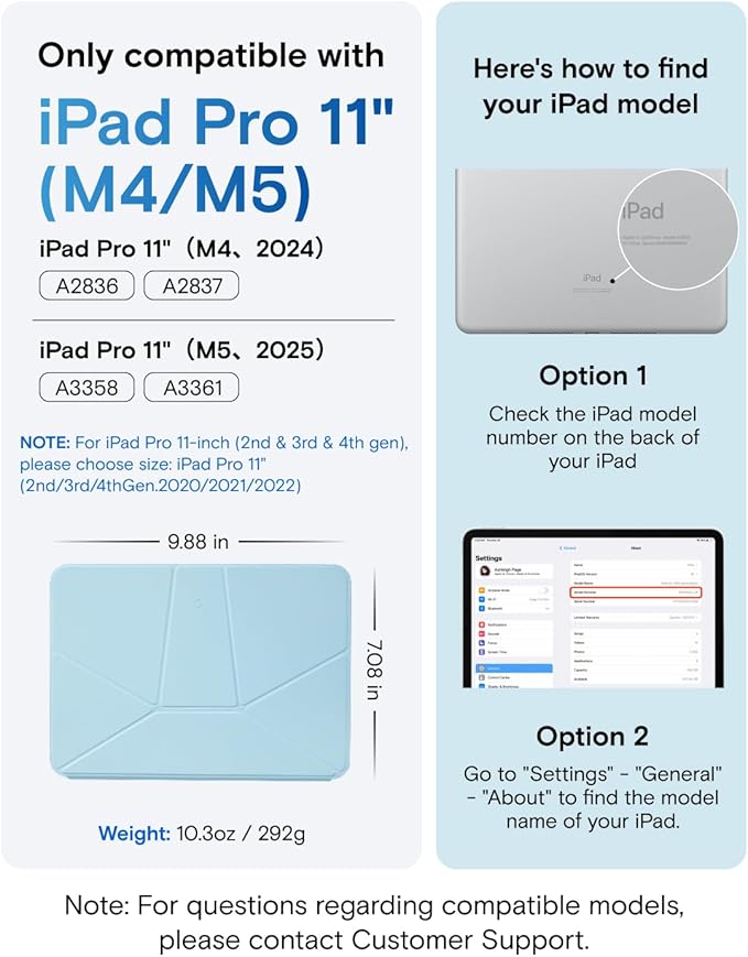 MOFT Dynamic Folio Case for iPad Pro 11- inch (M5 2025 / M4 2024), Slim Magnetic Stand Case with 20+ Viewing Angles, Auto Wake/Sleep, Ultra Thin, Soothing Mist x Misty Cove
