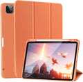 Case for iPad Pro 11 Inch 4th/3rd/2nd Generation 2022/2021/2020 with Pencil Holder [Support iPad 2nd Pencil Charging] Slim Trifold Stand Smart Protective Cover, Auto Wake/Sleep(Orange)