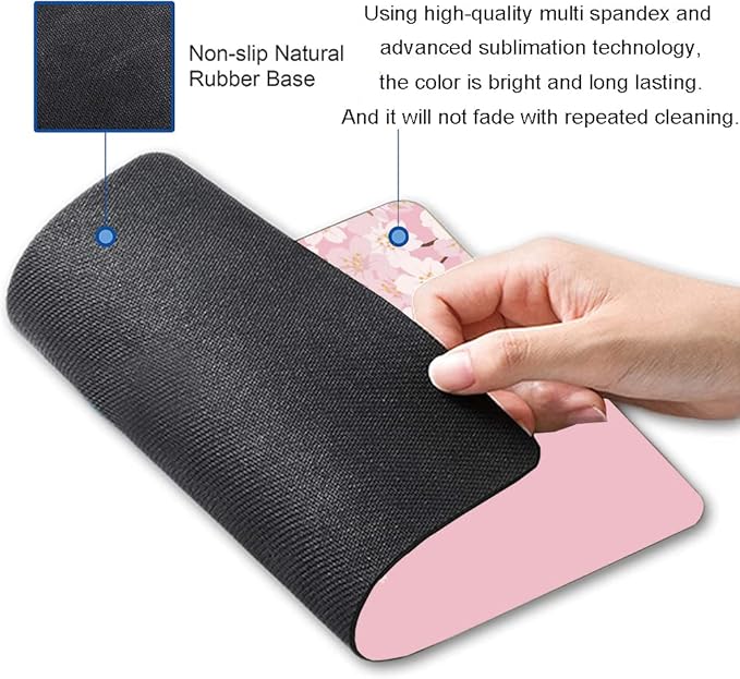 Mouse Pad, Premium-Textured Mouse Mat, Non-Slip Rubber Base Mousepad for Laptop, Computer & PC,9.5×7.9 in,Cherry Blossom Flower