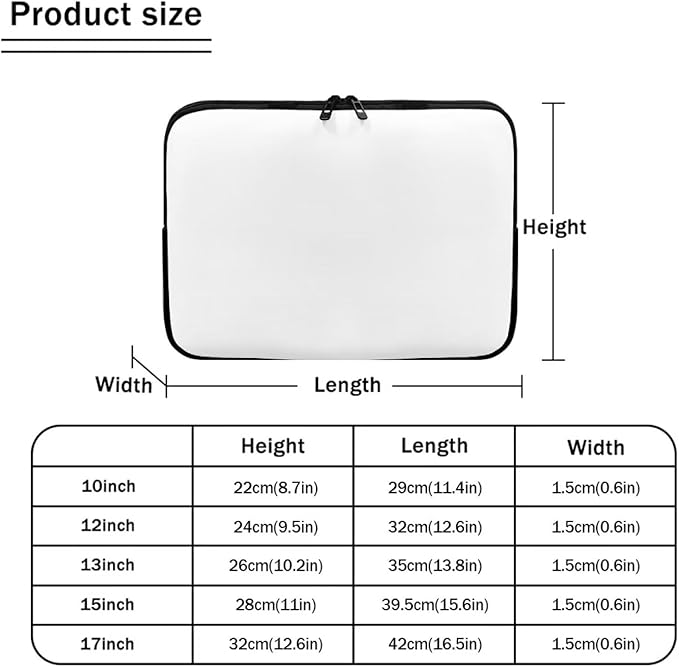 Personalize Laptop Protective Sleeve for Women Men Computer Sleeve Custom Laptop Case Bag Add Your Iamge Computer Carrying Case Suitable GITS for Teens Tablet Bags
