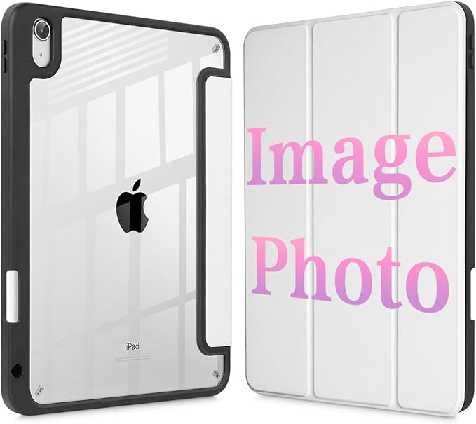 Tuiklol Personalized Photo Case for M2 iPad Pro 11 inch 4th/3rd/2nd/1st Generation 2022 2021 2020 2018, Buit in Pencil Holder with Shockproof Cover Clear Back Shell Auto Wake/Sleep, Custom Photo