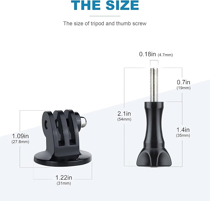 Tripod Mount for GoPro Tripod Mount Adapter with Thumb Screws Compatible with GoPro Hero 13 12 11 10 9 8 7 6 5 4 3 3+ 2 1 Session Fusion MAX DJI Osmo Action Camera