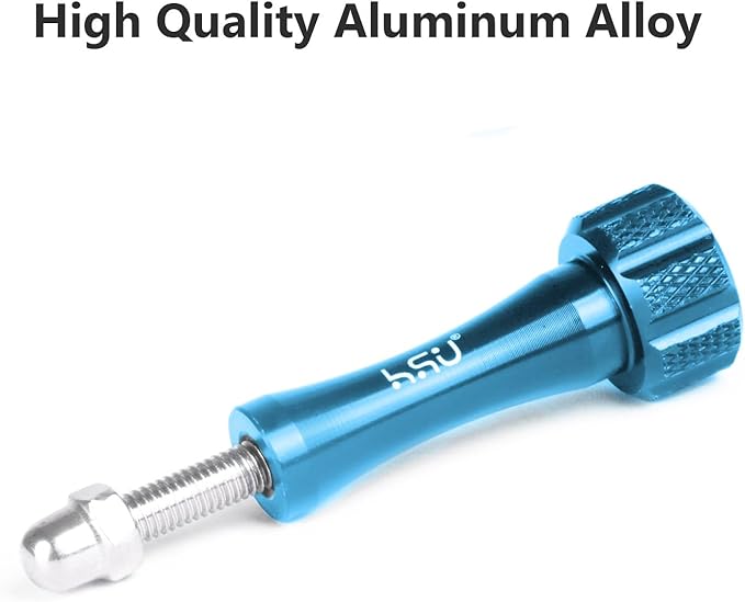HSU Aluminum Alloy Extension Long Thumbscrews + Wrench for Gopro Hero 13, 12, 11, 10, 9, 8, 7, 6, 5, 4, Compatible with GoPro Media Mod, AKASO Campark and Other Action Cameras (Blue)
