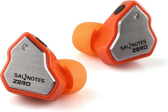 Linsoul 7Hz Salnotes Zero HiFi 10mm Dynamic Driver in-Ear Earphone IEM with Metal Composite Diaphragm Stainless Steel Faceplate Detachable 2Pin OFC Cable (Orange, with Mic, Type C)