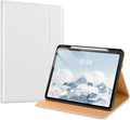VIKESI Case for iPad Pro 13-inch M5 or M4 Released in 2025 or 2024, Leather Stand Cover with Apple Pencil Holder, Auto Wake/Sleep, Multiple Viewing Angles, Built in Hand Strap & Pocket,White