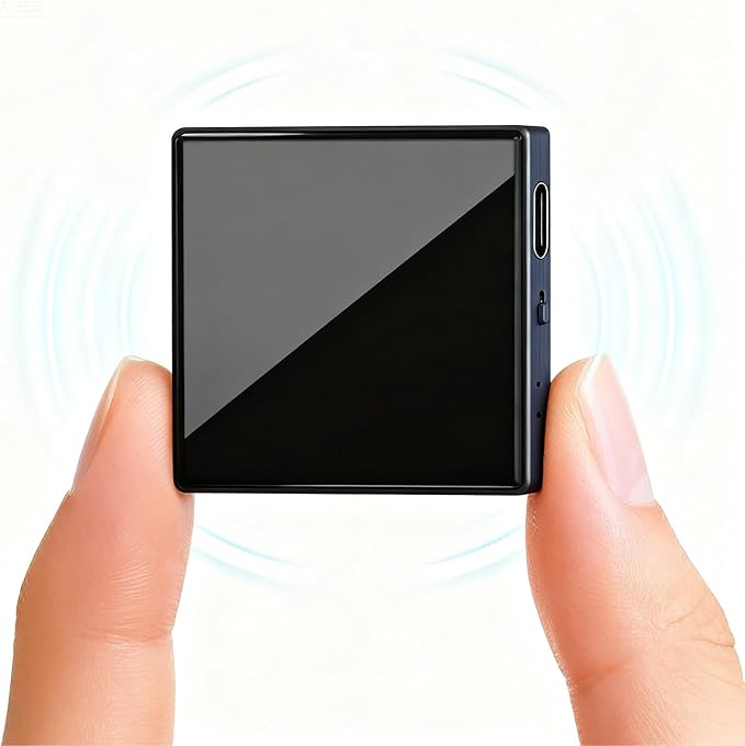 Mini Square Magnetic Voice Recorder 128GB Portable Voice Activated Audio Recorder with Noise Reduction, 9000 Hours Storage, 90 Day Standby, Compatible with Android & iOS