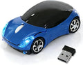 Blue Wireless Mouse，Mini Car Computer Mouse，1600DPI 2.4G with USB Receiver, Ergonomic Cute Computer Mice for Laptop, PC, Windows, Mac OS (Blue)
