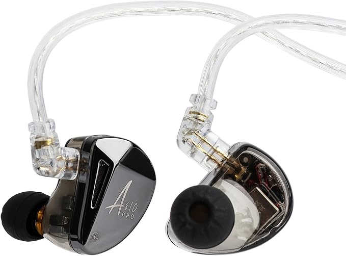 Linsoul x KZ AS10 PRO 5BA Wired Earbuds, HiFi in-Ear Earphones with Mirror Polygon Faceplate, 2 Pin Detachable Cable for Audiophile (with Mic)