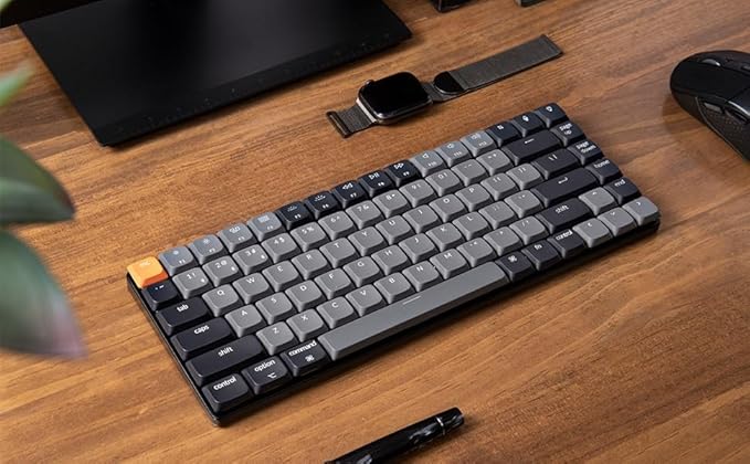 Keychron K3 QMK Ultra-Slim Wireless Mechanical Gaming Keyboard, 75% Layout with Banana Switch, White LED Backlight Rechargeable Wired Bluetooth Professional Office Keyboard for Mac/Windows, Version 3