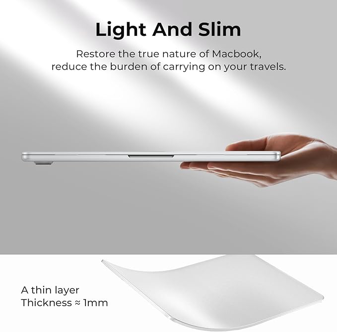BlueSwan for MacBook Pro 14 inch Case, 2026-2021 M5 M4 M3 M2 M1, Anti-Scratch Flexible Protective Laptop Cover with Grippy Matte Texture, Slim and Easy Installation, Frosted White