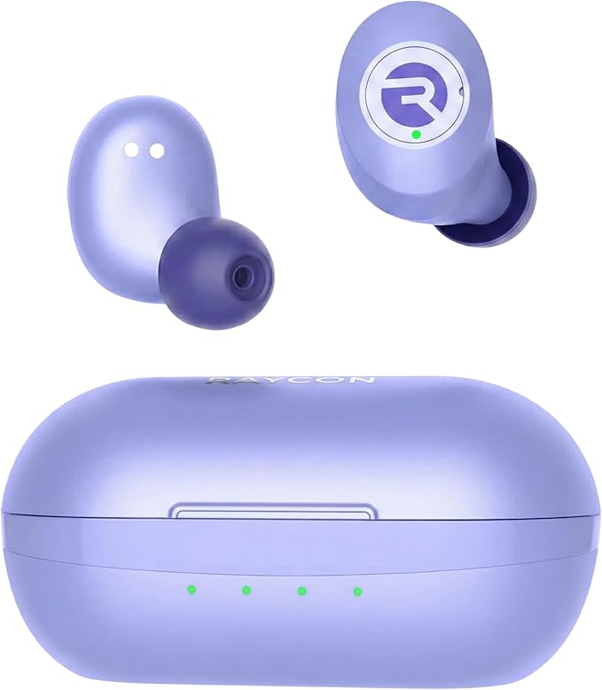 Raycon Everyday Classic Bluetooth Wireless Earbuds + Microphone with Active Noise Canceling, Sweat & Water-Resistant Earphones, Ear Buds Wireless Bluetooth 32 Hours Playtime (Purple)