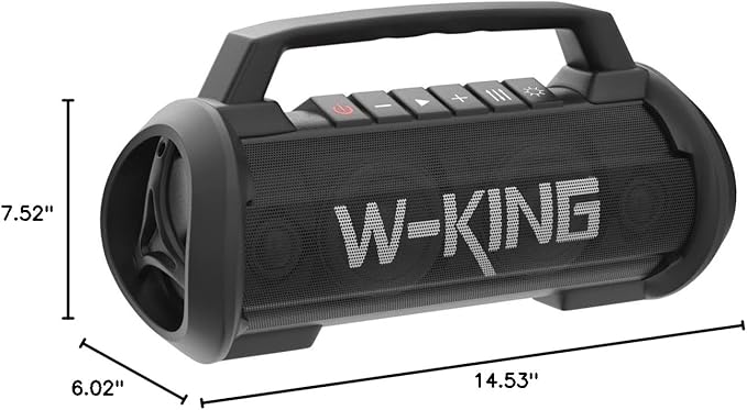 W-KING Portable Speakers Bluetooth Wireless, 120W Max Loudest Bluetooth Speaker, IPX6 Waterproof Outdoor Speaker with 70W Deep Bass/2*Subwoofer/DSP/EQ/42H/LED/MAC-in/TF/2 Pairing, Large Party Boombox