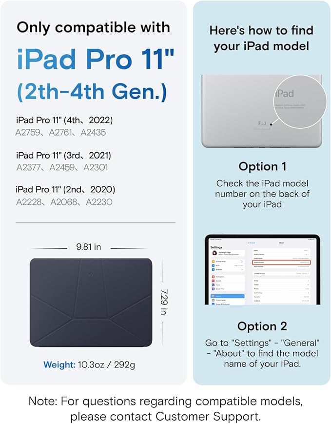 MOFT Dynamic Folio Tablet Stand for Desk Compatible with iPad Pro 11" (4th 2022 | 3rd 2021 | 2nd 2020), Slim Magnetic Tablet Holder Case with 20+ Viewing Angles, Navy Blue x Oz Green